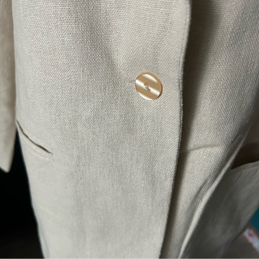 Vintage Silk/Linen Cream Blazer - Picture 3 of 8
